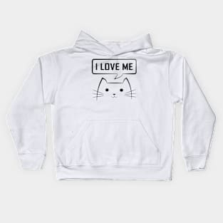 Motivation cat I love me Kids Hoodie